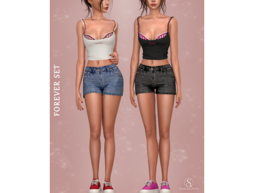 Forever Set ♡ Shorts & Tank Top By Simsessentials