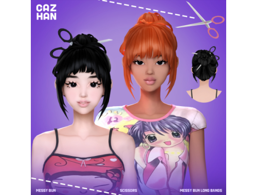 [messy Bun & Scissors] By Cazhancc