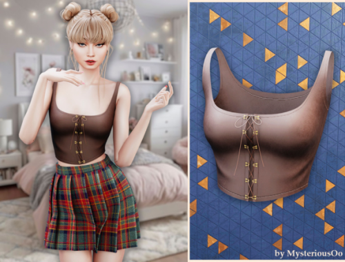 Leather Lace-up Corset Crop Top