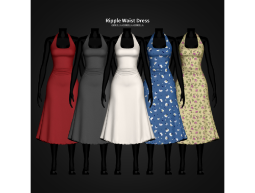 Ripple Waist Dress By Gorillax3