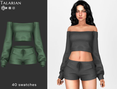 Makenzie Off Shoulder Crop Top Shorts Outfit