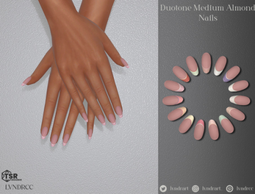 Duotone Medium Almond Nails