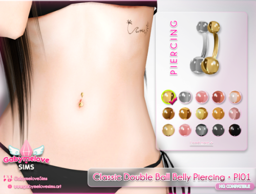 Classic Double Ball Belly Piercing • Pi01 | Realistic Navel Ring, Y2k Cute Jewelry