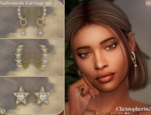 Andromeda Earrings Set - Star Shaped Diamond-studded Earrings - Christopher067