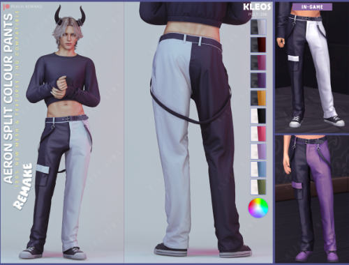 Peach | Aeron Split Colour Pants By Kleossims