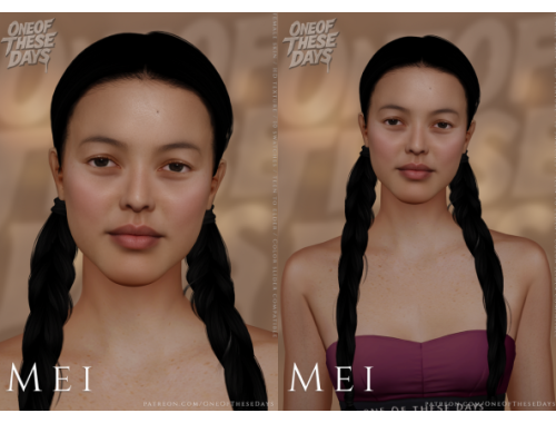 Mei - Skin / Skinoverlay + Facemask, Nosemask, Lipstick & Tray Files