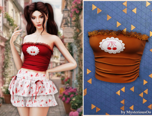 Cherry Lace Tube Top By Mysteriousoo