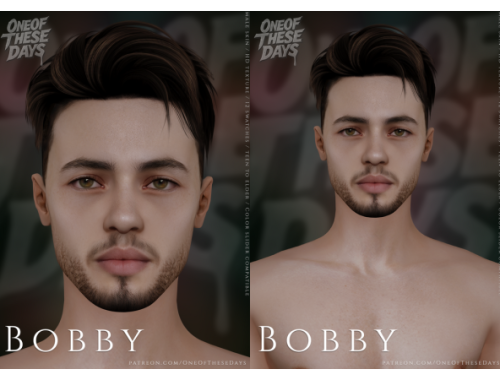 Bobby - Skin (with & Without Beard) / Skinoverlay + Child Version + Facemask & Tray Files