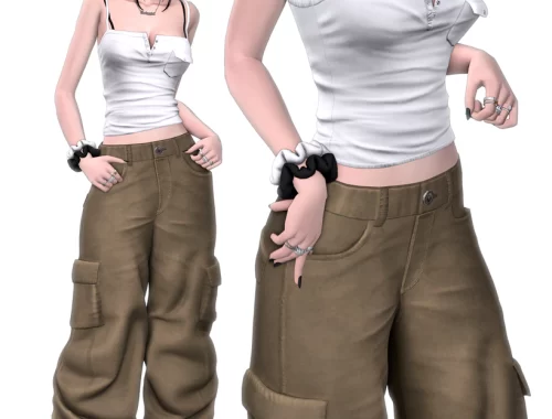 (bluepill) 2026drop_32/33/34 Tank Top And Cargo Pants