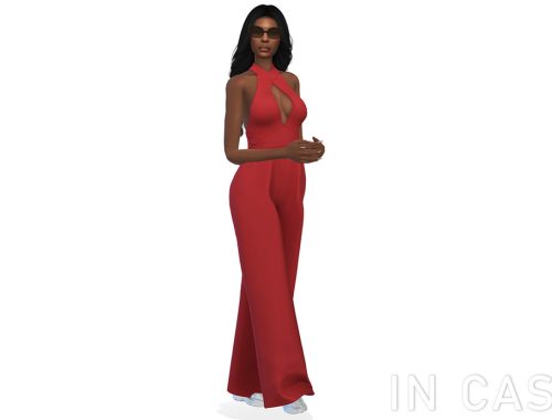 Goldie Halter Neck Cutout Jumpsuit