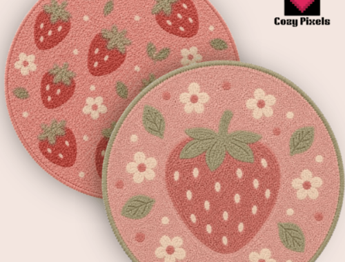 Sweet Strawberry Rugs By Cozypixels01