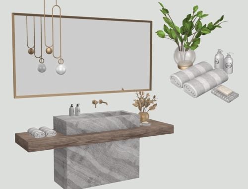 Bathroom Mirror, Sink, and Clutter