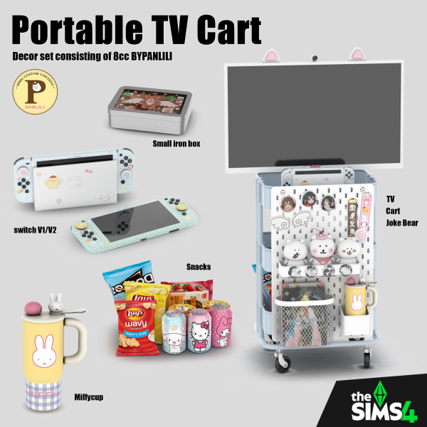 Portable Tv Cart Set