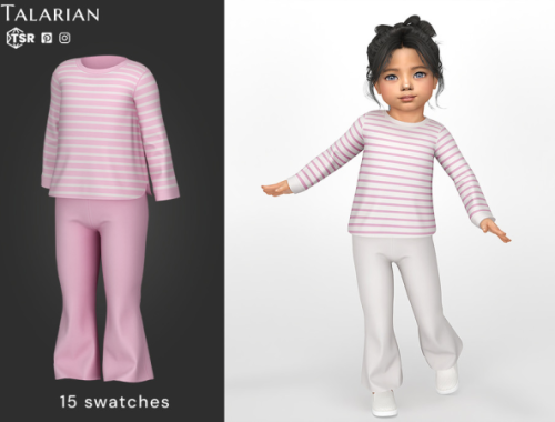 Ariella Striped Sweater Flare Pants Outfit Toddler