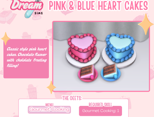 Pink & Blue Heart Cakes