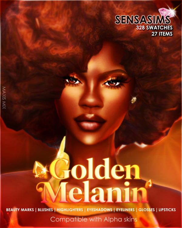 πβ Golden Melanin Makeup Collection | The Sims 4 β¨
