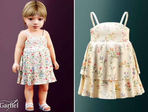 Infant - Soft Floral Layered Sundress For Warm Spring And Summer Days