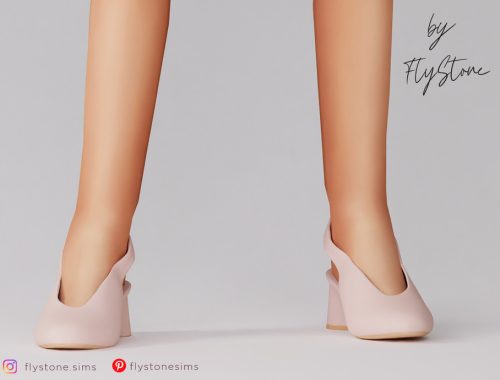 Child Slingback Block Heel Pumps