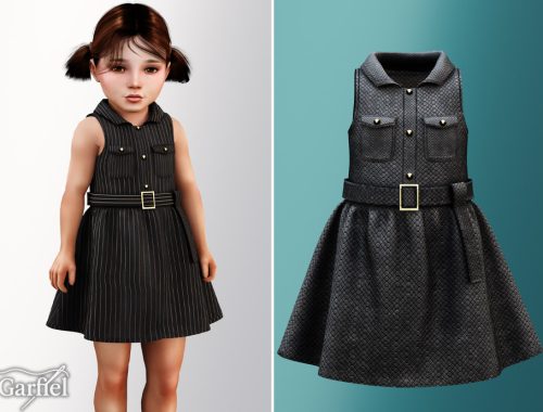 Toddler - Structured Belted Dress With Polished Utility Charm