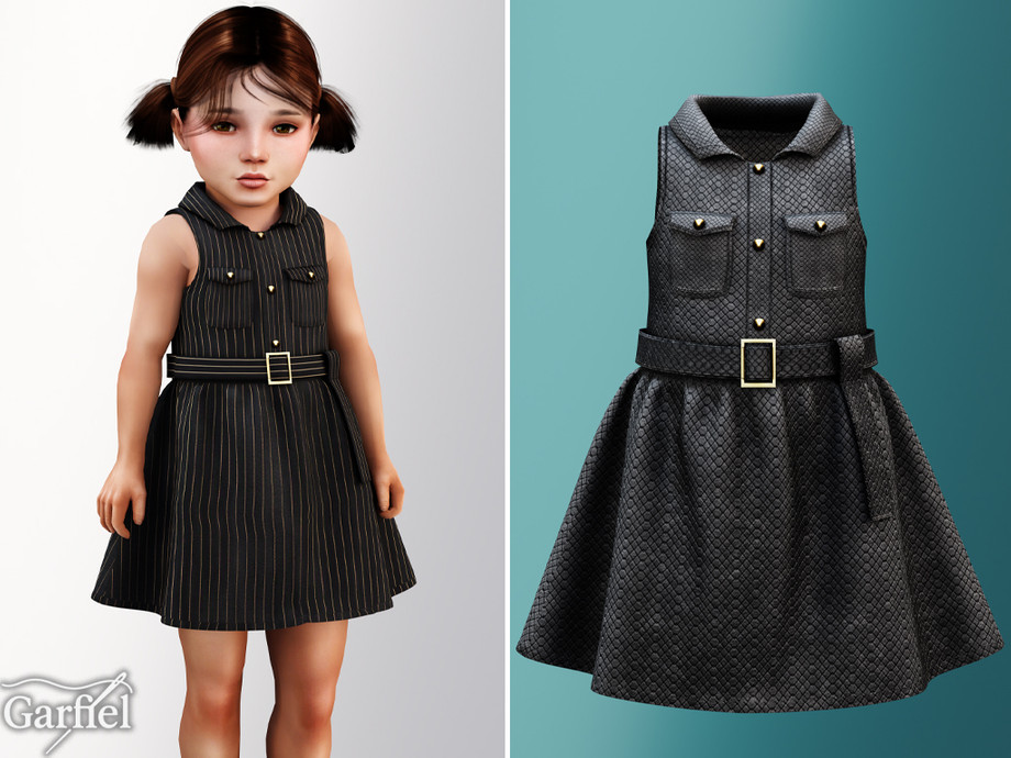 Toddler - Structured Belted Dress With Polished Utility Charm