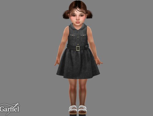 Toddler - Structured Belted Dress With Polished Utility Charm