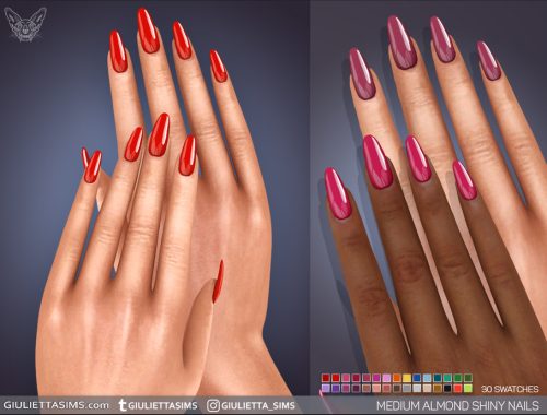 Long Ballerina And Medium Almond Shiny Nails