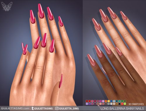 Long Ballerina And Medium Almond Shiny Nails