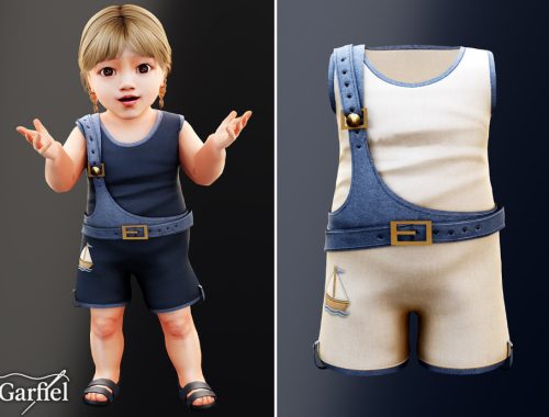 Infant - Sailboat Romper With Layered Nautical Charm