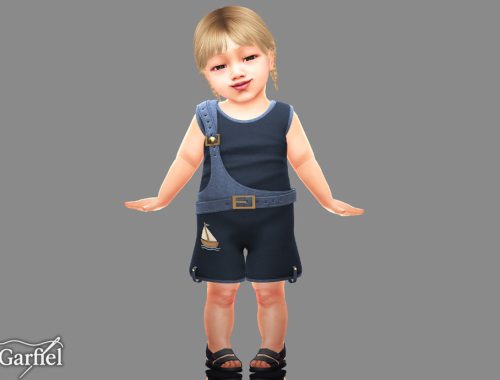 Infant - Sailboat Romper With Layered Nautical Charm