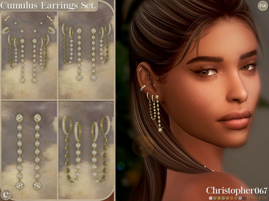 Cumulus Earrings Set - Diamond Hoop And Stud Earring Stack