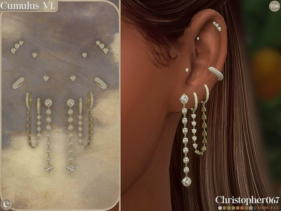 Cumulus Earrings Set - Diamond Hoop And Stud Earring Stack - Image 4