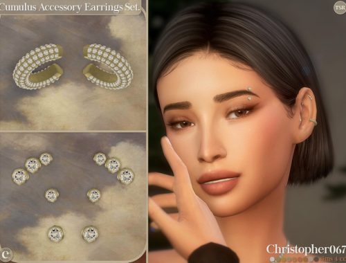 Cumulus Accessory Earrings Set - Diamond Stud And Cuff Add-on Earrings
