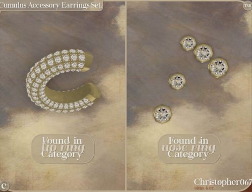 Cumulus Accessory Earrings Set - Diamond Stud And Cuff Add-on Earrings