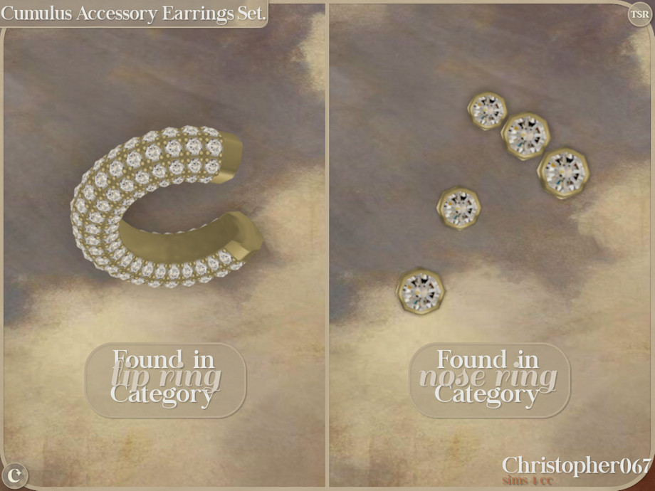 Cumulus Accessory Earrings Set - Diamond Stud And Cuff Add-on Earrings - Image 8