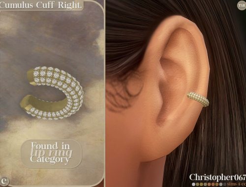 Cumulus Accessory Earrings Set - Diamond Stud And Cuff Add-on Earrings