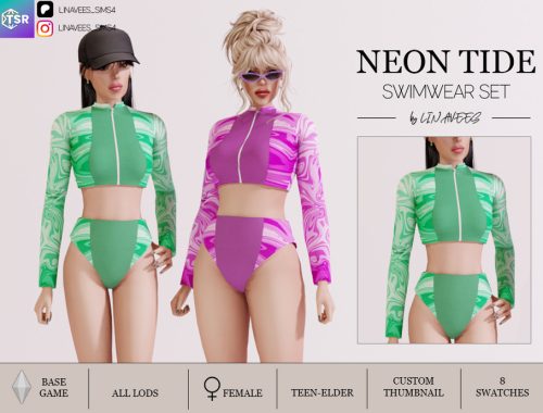Neon Tide - Swimwear Set - Top