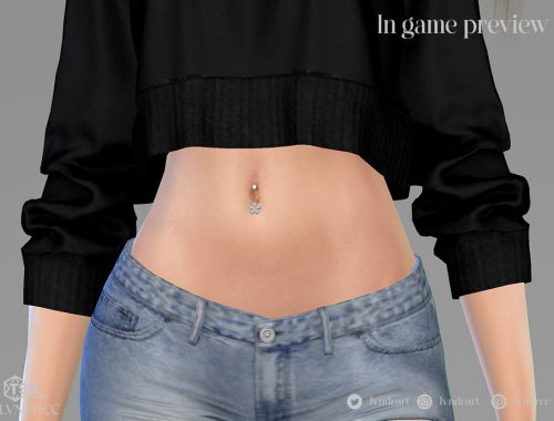 Diamond Flower Charm Belly Piercing