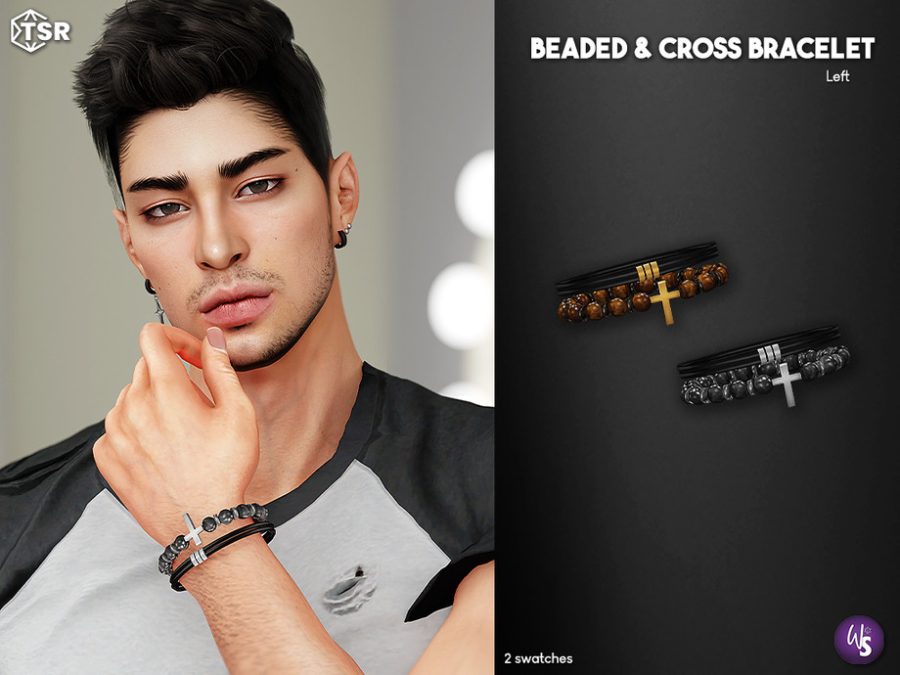 Beaded And Cross Bracelet Left