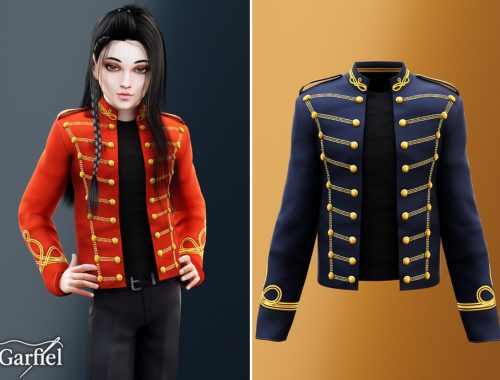 Child - Stage Style Military Jacket With Ornate Gold Trim