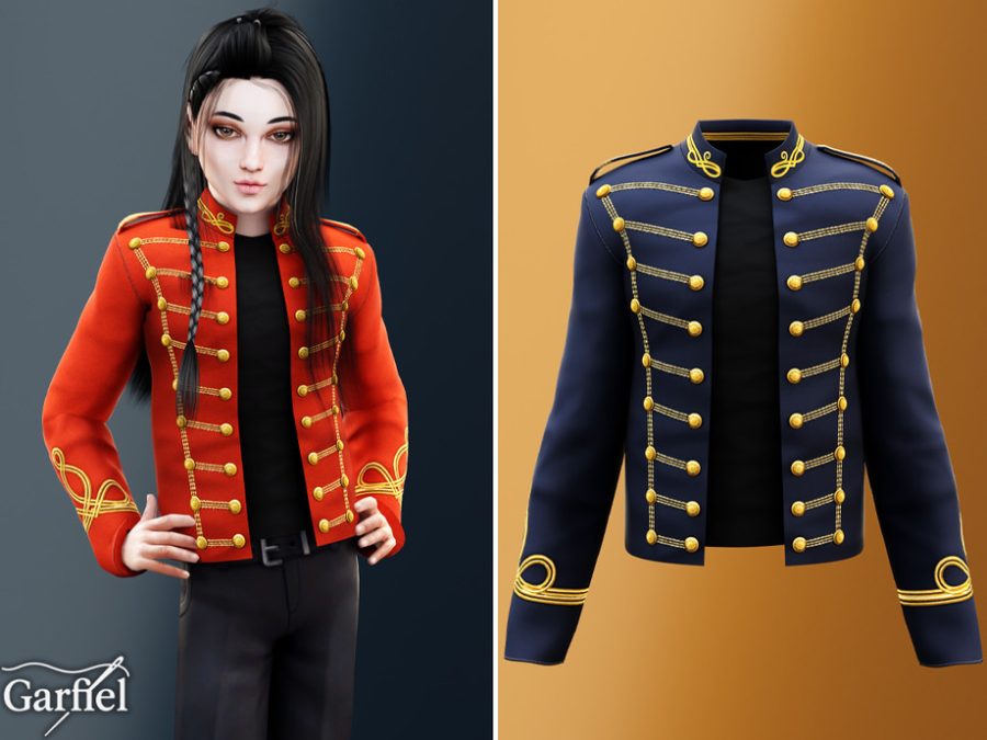Child - Stage Style Military Jacket With Ornate Gold Trim