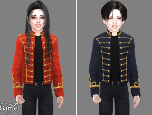 Child - Stage Style Military Jacket With Ornate Gold Trim