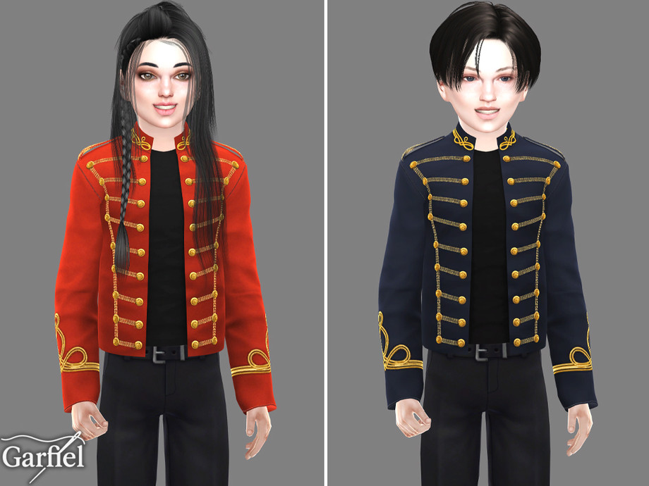 Child - Stage Style Military Jacket With Ornate Gold Trim - Image 2