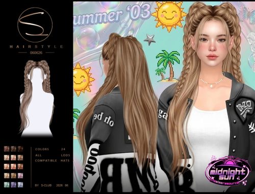 S-club Braid Long Hairstyle Midnightsun