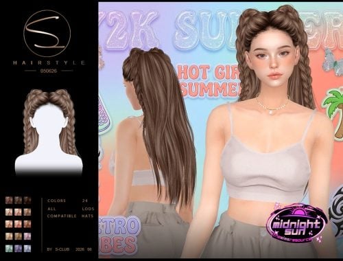 S-club Braid Long Hairstyle Midnightsun