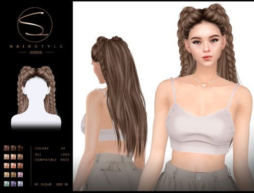 S-club Braid Long Hairstyle Midnightsun