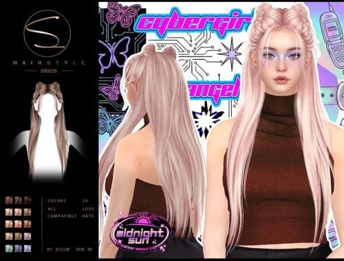 S-club Braid Long Hairstyle Midnightsun