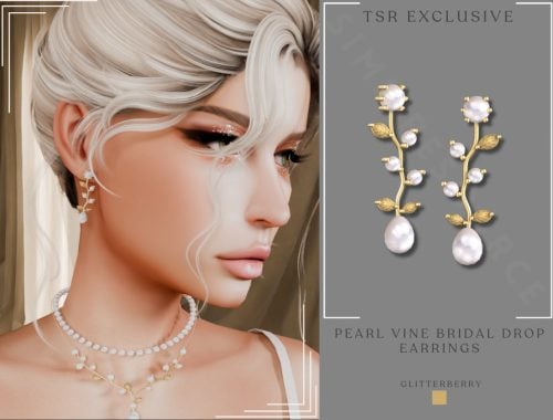 Pearl Vine Bridal Drop Earrings