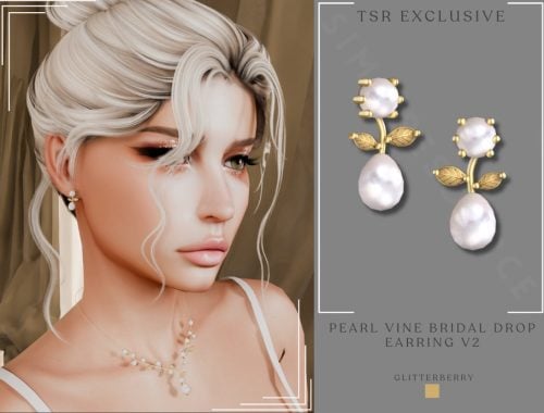 Pearl Vine Bridal Drop Earrings V2