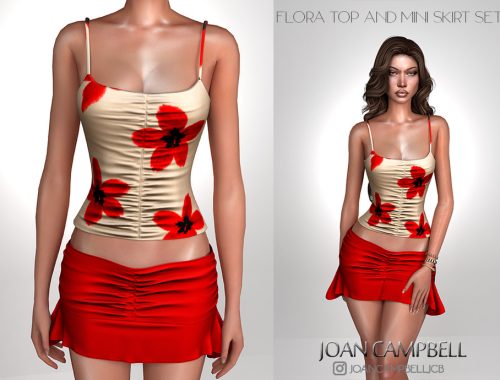 Flora Top And Mini Skirt Set
