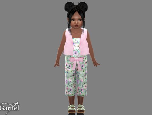 Toddler - Floral Three Piece Set With Soft Bow Detail